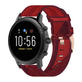 22mm Stripe Weave Nylon Wrist Strap Watch Band for Fossil Gen 5 Carlyle, Gen 5 Julianna, Gen 5 Garrett, Gen 5 Carlyle HR