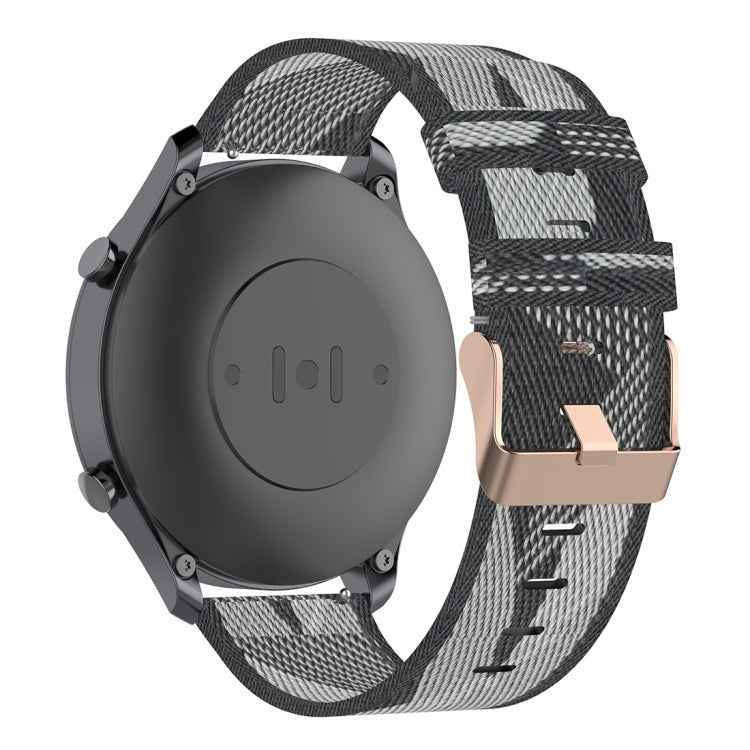 22mm Stripe Weave Nylon Wrist Strap Watch Band for Xiaomi Mi Watch Color, Garmin Vivoactive 4