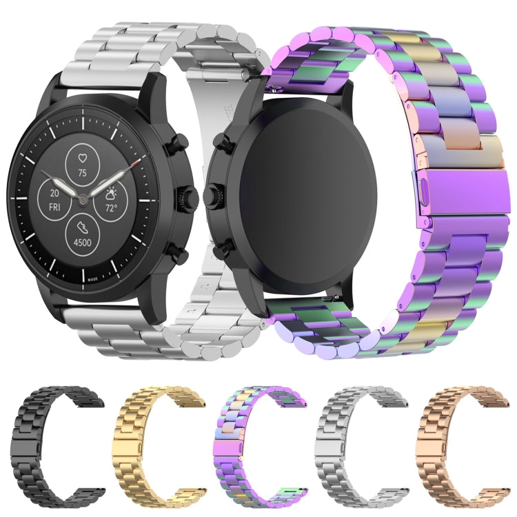 22mm Steel Wrist Strap Watch Band for Fossil Hybrid Smartwatch HR, Male Gen 4 Explorist HR / Male Sport