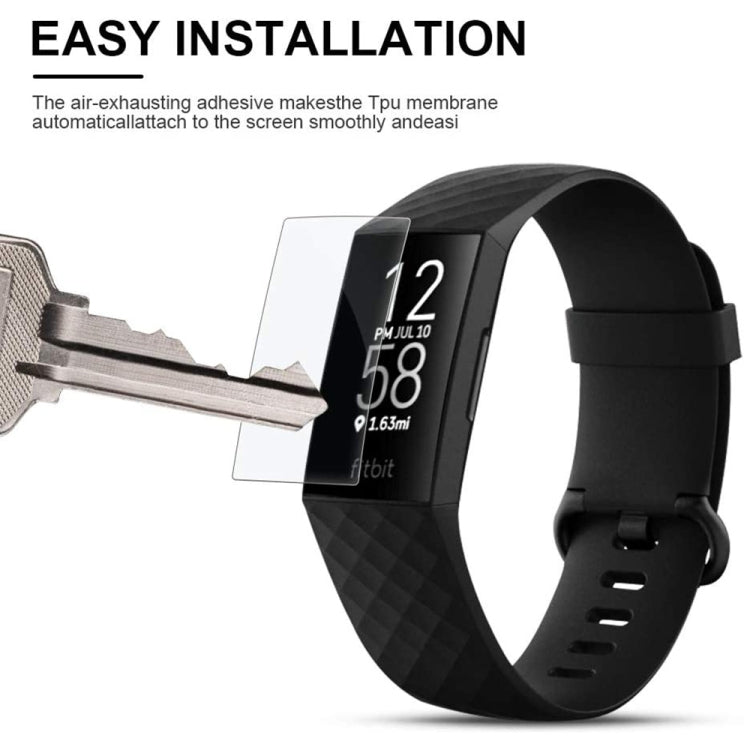 5 PCS for Fitbit Charge 3 / 4 TPU Soft Explosion-proof Screen Film, For Fitbit Charge 3