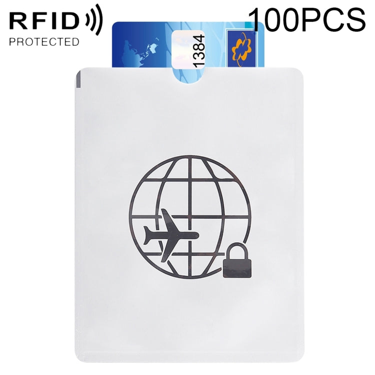 100pcs Aluminum Foil Anti Theft RFID Blocking Sleeve Passport Passbook Protector, Size: 13.5*10.5cm, Airplane Pattern 100pcs Airplane Pattern 100pcs