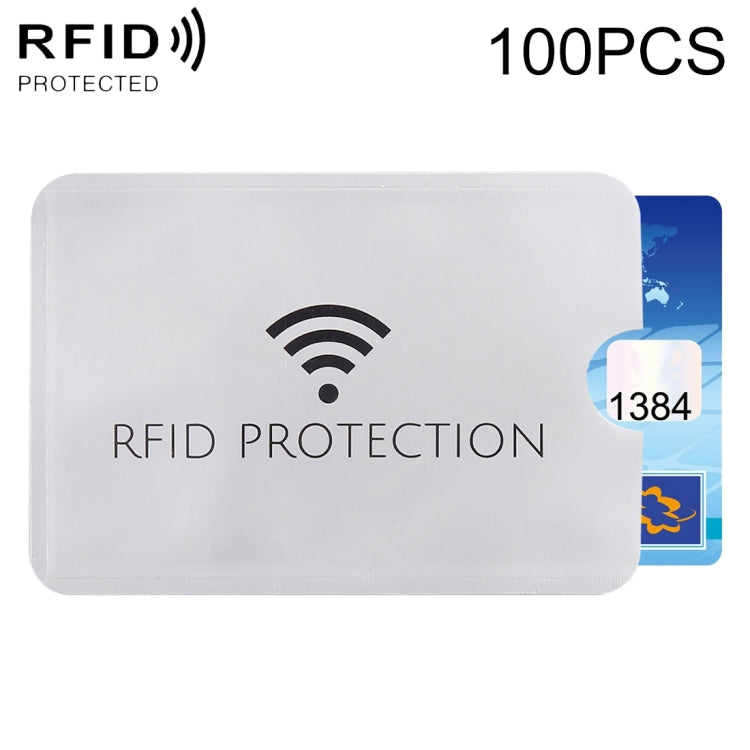 100pcs Aluminum Foil Anti Theft RFID Blocking Sleeve Card Protector, Size: 9.1*6.3cm, RFID Protection 100pcs RFID Protection 100pcs