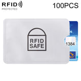 100pcs Aluminum Foil Anti Theft RFID Blocking Sleeve Card Protector, Size: 9.1*6.3cm, RFID SAFE 100pcs RFID SAFE 100pcs