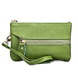 2001 Horizontal Square Litchi Texture Wallet Clutch Bag for Ladies, with Detachable Hand Strap & 6 Key Rings, Orange, Pink, Green, Yellow Green Green