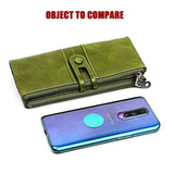 3520 Long Cowhide Leather Folding Anti-magnetic RFID Wallet for Ladies, with Card Slots, 3520 Black, 3520 Coffee, 3520 Blue, 3520 Red, 3520 Yellowish-brown