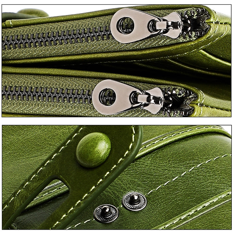 3520 Long Cowhide Leather Folding Anti-magnetic RFID Wallet for Ladies, with Card Slots, 3520 Black, 3520 Coffee, 3520 Blue, 3520 Red, 3520 Yellowish-brown