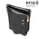 3533 Long Crazy Horse Texture Cowhide Leather Folding Anti-magnetic RFID Wallet Clutch Bag for Men, with Card Slots, 3533 Black, 3533 Coffee, 3533 Blue, 3533 Red, 3533 Yellowish-brown