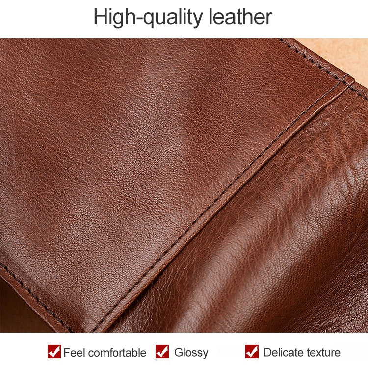 8016 Retro Cowhide Leather Multiple Card Slots Wallet for Men, with Removable Card Holder, 8016