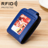 KB189 Vertical Cowhide Leather Organ Shape Multiple Card Slots Anti-magnetic RFID Wallet for Ladies, with Transparent Window, KB189 Black, KB189 Purple, KB189 Rose Red, KB189 Sapphire Blue
