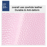 KB195 Zipper Cowhide Leather Double Row Organ Shape Multiple Card Slots Anti-magnetic RFID Wallet Clutch Bag for Ladies, KB195 Rose Red, KB195 Black, KB195 Coffee, KB195 Pink, KB195 Purple