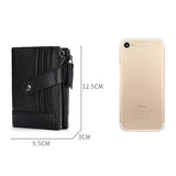 TP-196 Multi-functional Retro Cowhide Leather Multiple Card Slots Dual zipper RFID Wallet