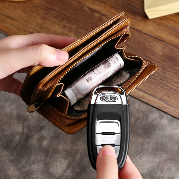 TP-195 Oilskin Leather Multi-functional Change Purse RFID Leather Wallet