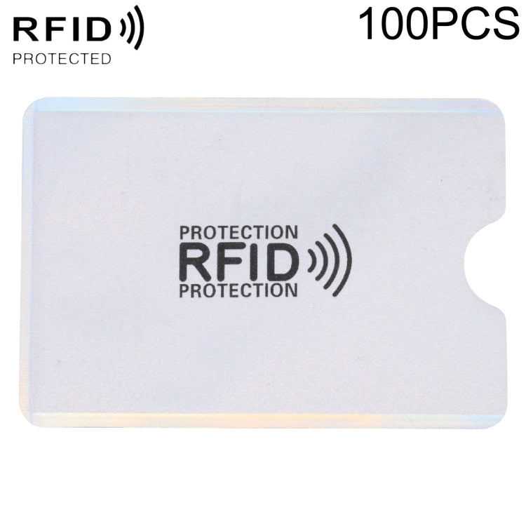 100 PCS Aluminum Foil Anti Theft RFID Blocking Sleeve Card Protector, Size: 9.1*6.3cm, RFID 100pcs (Gold), RFID 100pcs (Silver) RFID 100pcs (Silver) Silver