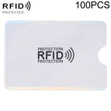 100 PCS Aluminum Foil Anti Theft RFID Blocking Sleeve Card Protector, Size: 9.1*6.3cm, RFID 100pcs (Gold), RFID 100pcs (Silver) RFID 100pcs (Silver) Silver
