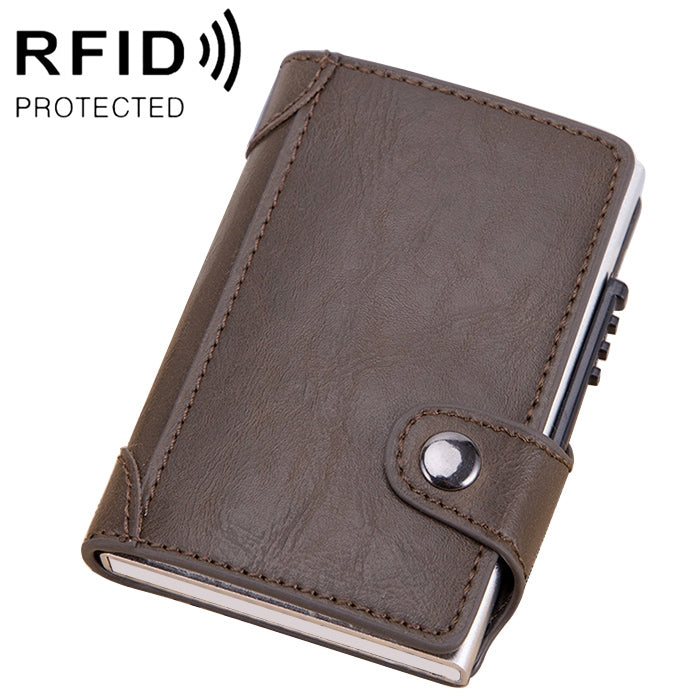 X-51 Automatically Pop-up Card Type Anti-magnetic RFID Anti-theft PU Leather Wallet with Card Slots, X-51 with Card Slots Blue, X-51 with Card Slots Apricot, X-51 with Card Slots Black, X-51 with Card Slots Coffee