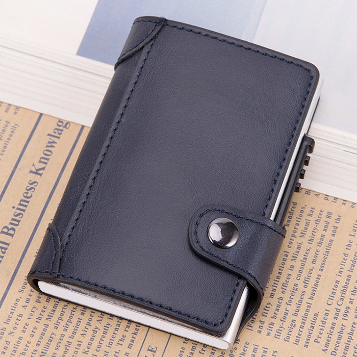 X-51 Automatically Pop-up Card Type Anti-magnetic RFID Anti-theft PU Leather Wallet with Card Slots, X-51 with Card Slots Blue, X-51 with Card Slots Apricot, X-51 with Card Slots Black, X-51 with Card Slots Coffee