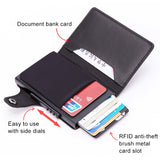 X-51 Automatically Pop-up Card Type Anti-magnetic RFID Anti-theft PU Leather Wallet with Card Slots, X-51 with Card Slots Blue, X-51 with Card Slots Apricot, X-51 with Card Slots Black, X-51 with Card Slots Coffee