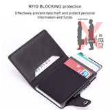 X-51 Automatically Pop-up Card Type Anti-magnetic RFID Anti-theft PU Leather Wallet with Card Slots, X-51 with Card Slots Blue, X-51 with Card Slots Apricot, X-51 with Card Slots Black, X-51 with Card Slots Coffee