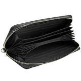 Genuine Cowhide Leather Litchi Texture Zipper Long Style Card Holder Wallet RFID Blocking Coin Purse Card Bag Protect Case with Hand Strap for Women, Size: 20*10.5*3cm