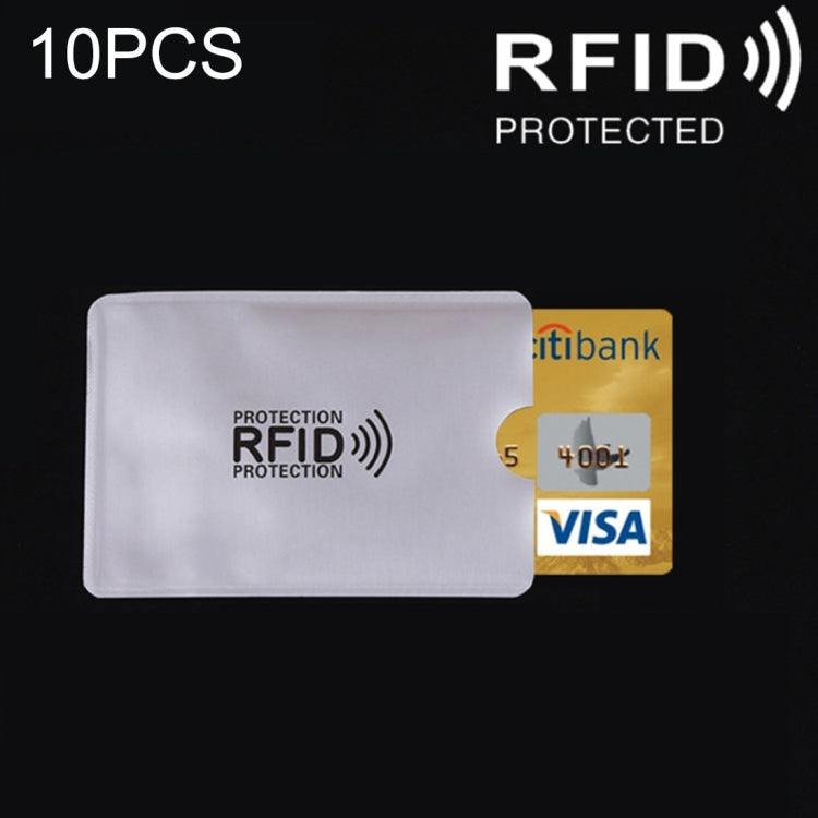 10 PCS Aluminum Foil RFID Blocking Credit Card ID Bank Card Case Card Holder Cover, Size: 9.1*6.3cm, RFID 10pcs RFID 10pcs