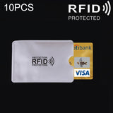 10 PCS Aluminum Foil RFID Blocking Credit Card ID Bank Card Case Card Holder Cover, Size: 9.1*6.3cm, RFID 10pcs RFID 10pcs