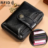 3522 Short Anti-magnetic RFID Wallet Multi-function Wallet for Ladies, with Card Slots Black