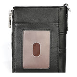 3529 Retro Crazy Horse Texture Double Zipper Anti-magnetic RFID Wallet for Man with Card Slots