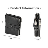 3529 Retro Crazy Horse Texture Double Zipper Anti-magnetic RFID Wallet for Man with Card Slots