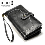 3555 Large Capacity Long Multi-function Anti-magnetic RFID Wallet Clutch for Ladies with Card Slots Black