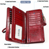 3555 Large Capacity Long Multi-function Anti-magnetic RFID Wallet Clutch for Ladies with Card Slots