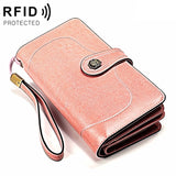 3555 Large Capacity Long Multi-function Anti-magnetic RFID Wallet Clutch for Ladies with Card Slots Pink