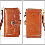 3555 Large Capacity Long Multi-function Anti-magnetic RFID Wallet Clutch for Ladies with Card Slots