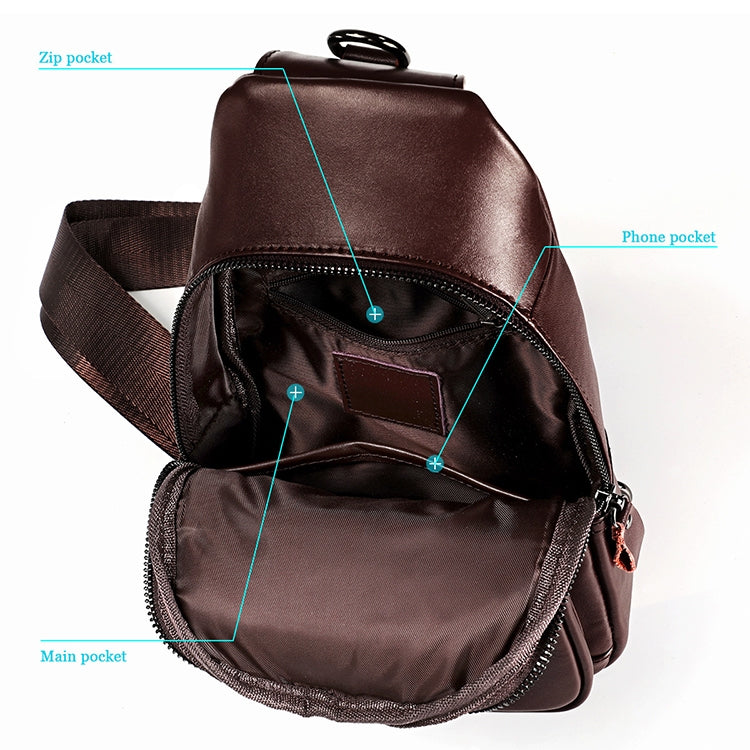 6027 Men Crossbody Bag Casual Multi-function Shoulder Waist Bag