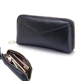 2-Folding Square Genuine Leather Handbag Black