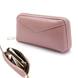 2-Folding Square Genuine Leather Handbag Pink