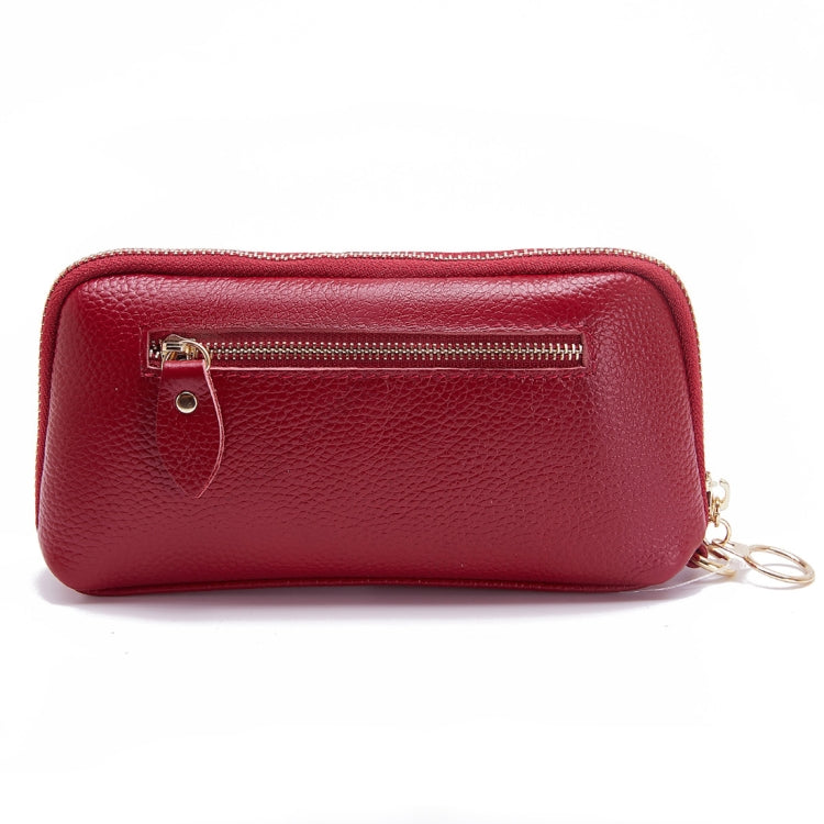 2-Folding Square Genuine Leather Handbag