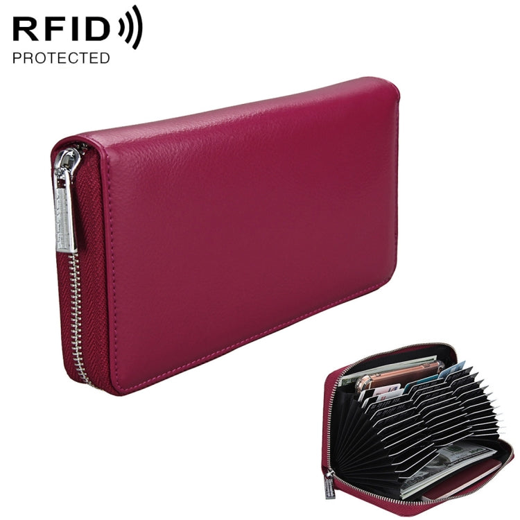 Antimagnetic RFID Large Capacity Long Style Genuine Leather Passport Package / Multifunctional and Many Card Slots Card Package