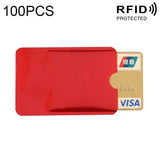 100pcs Aluminum Foil RFID Blocking Credit Card ID Bank Card Case Card Holder Cover, Size: 9 x 6.3cm