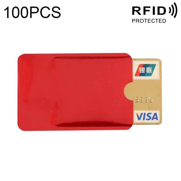 100pcs Aluminum Foil RFID Blocking Credit Card ID Bank Card Case Card Holder Cover, Size: 9 x 6.3cm