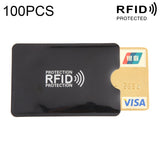 100pcs Aluminum Foil RFID Blocking Credit Card ID Bank Card Case Card Holder Cover, Size: 9 x 6.3cm Black