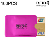 100pcs Aluminum Foil RFID Blocking Credit Card ID Bank Card Case Card Holder Cover, Size: 9 x 6.3cm Purple