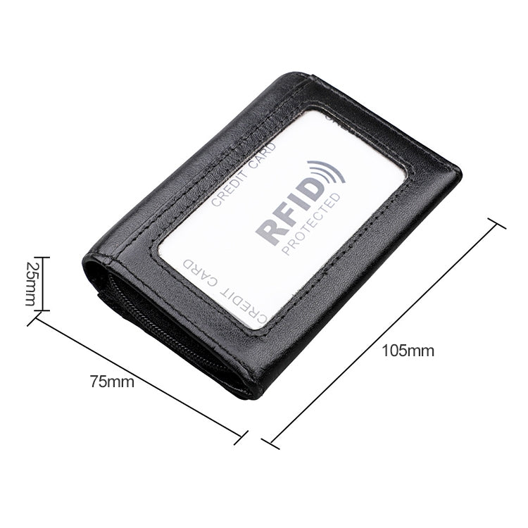 KB171 Antimagnetic RFID Crazy Horse Texture Leather Card Holder Wallet for Men and Women