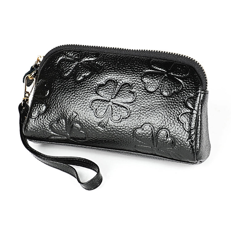 2026 Multifunctional Litchi Texture Women Large Capacity Hand Wallet Shell bag with Card Slots Black