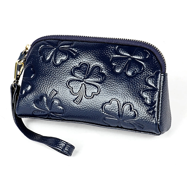 2026 Multifunctional Litchi Texture Women Large Capacity Hand Wallet Shell bag with Card Slots Sapphire Blue