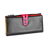 3572 Litchi Texture Leather Zipper Lady Wallet Large-capacity Purse Black