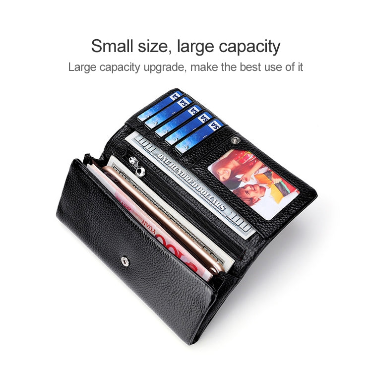 3591C Multi-function Litchi Texture Leather Wallet Large-capacity Purse