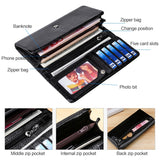 3591C Multi-function Litchi Texture Leather Wallet Large-capacity Purse