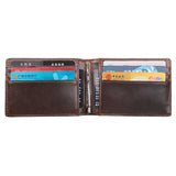9037 Antimagnetic RFID Crazy Horse Texture Leather Wallet Billfold for Men and Women