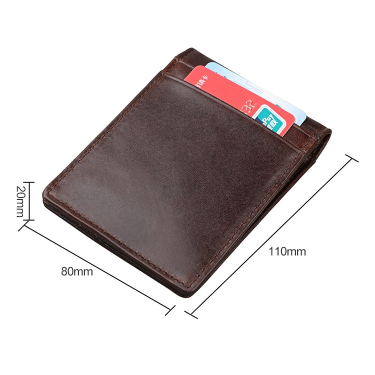 9037 Antimagnetic RFID Crazy Horse Texture Leather Wallet Billfold for Men and Women