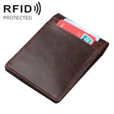 9037 Antimagnetic RFID Crazy Horse Texture Leather Wallet Billfold for Men and Women